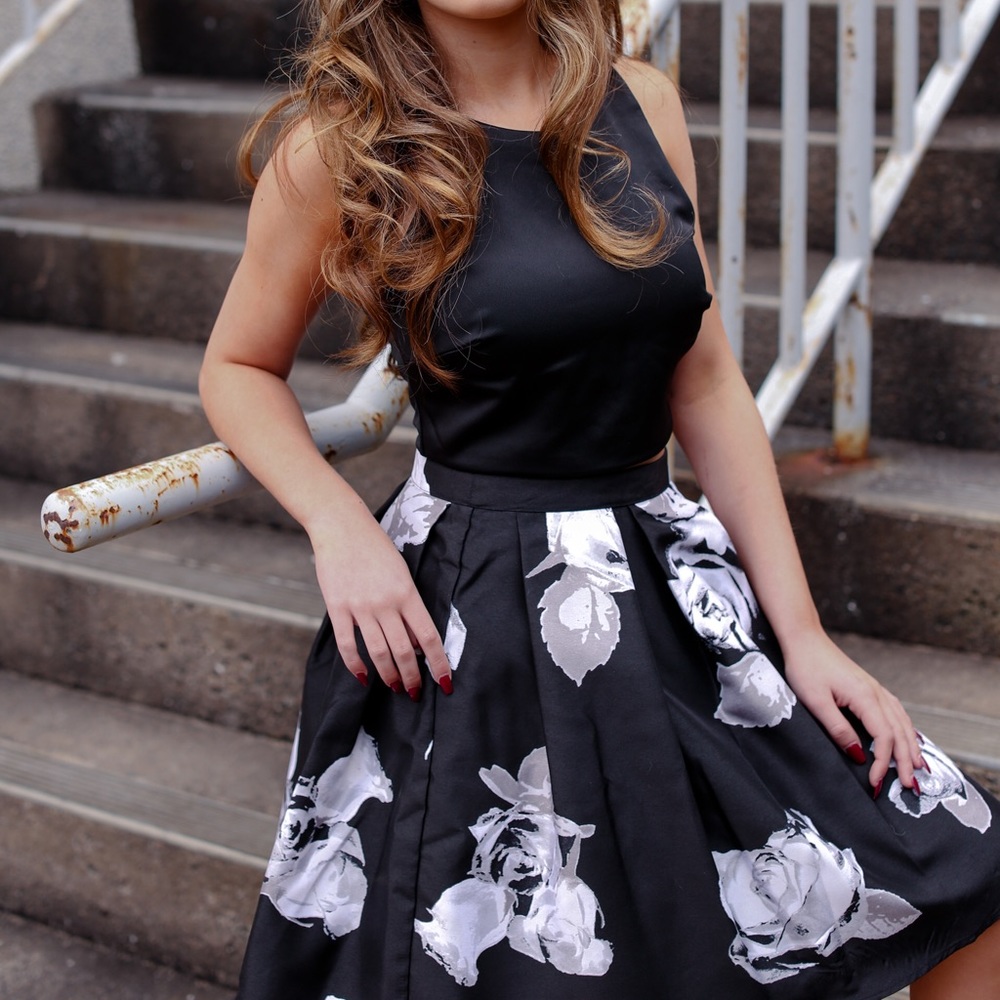 Two Piece Floral Dress